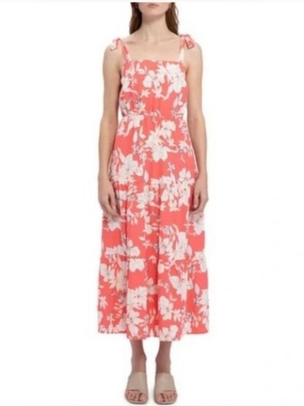 NWT Social Standard Pink and White Hawaiian Print Maxi Dress, Size Small